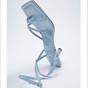 Zara cow leather sandals bloggers fav